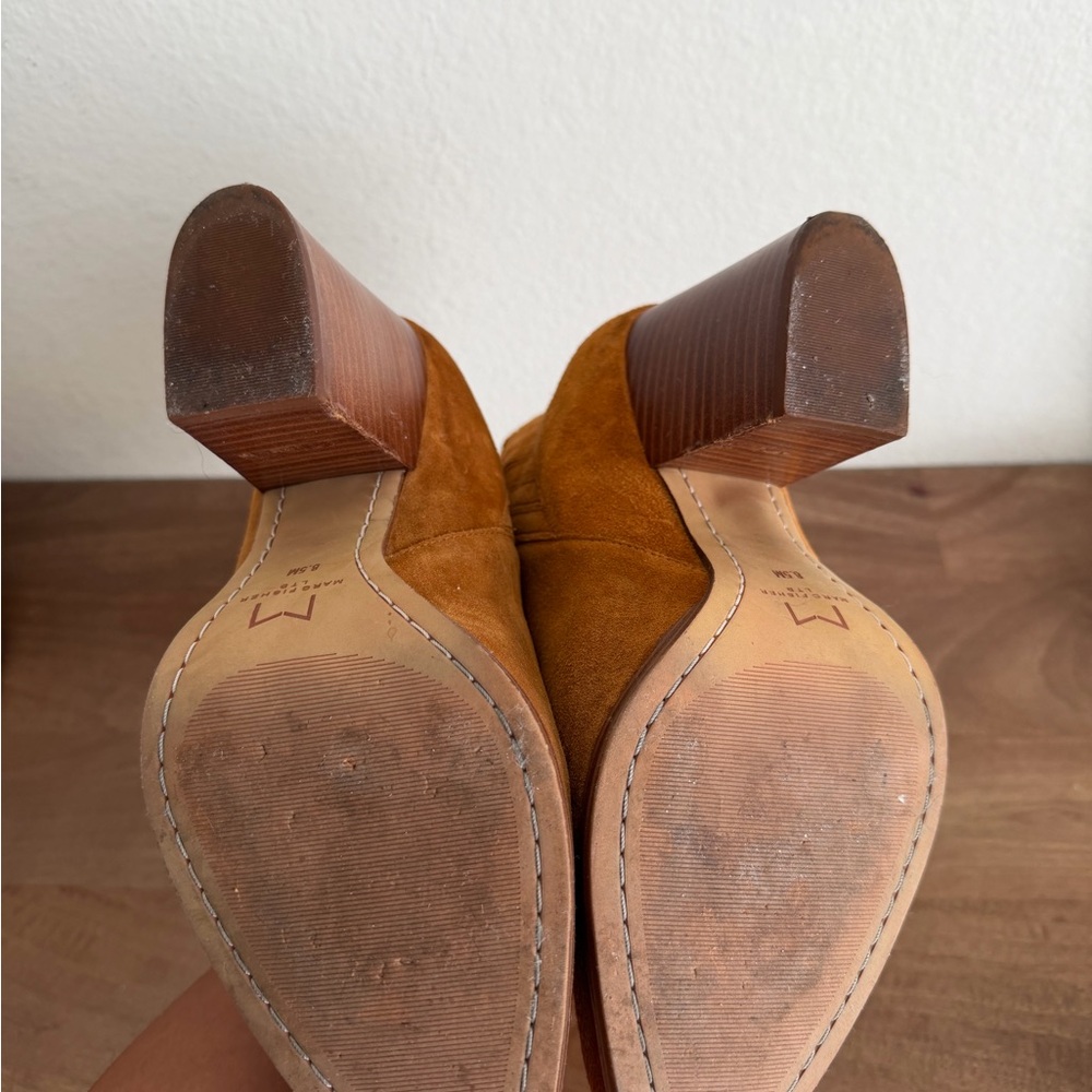 Marc Fisher Suede Ankle Boots in Cognac Brown - Picture 6 of 6